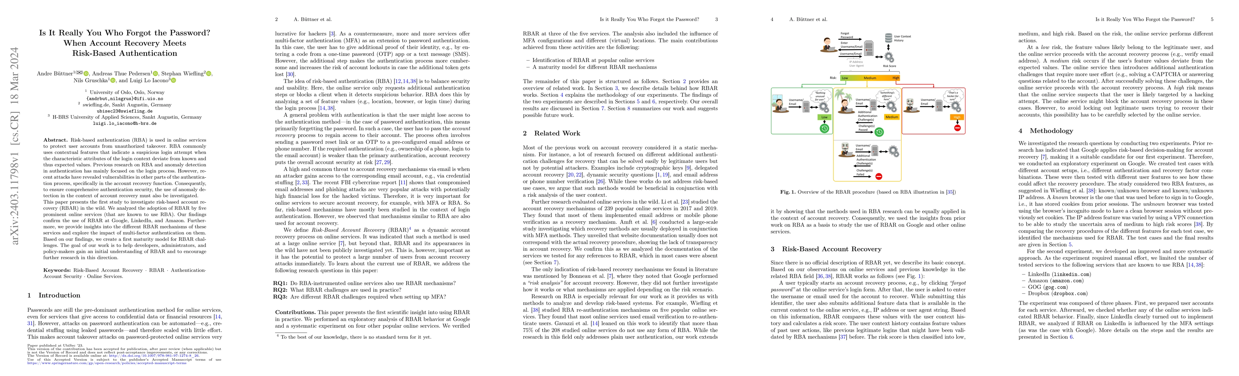 Thumbnail for Is It Really You Who Forgot the Password? When Account Recovery Meets
  Risk-Based Authentication