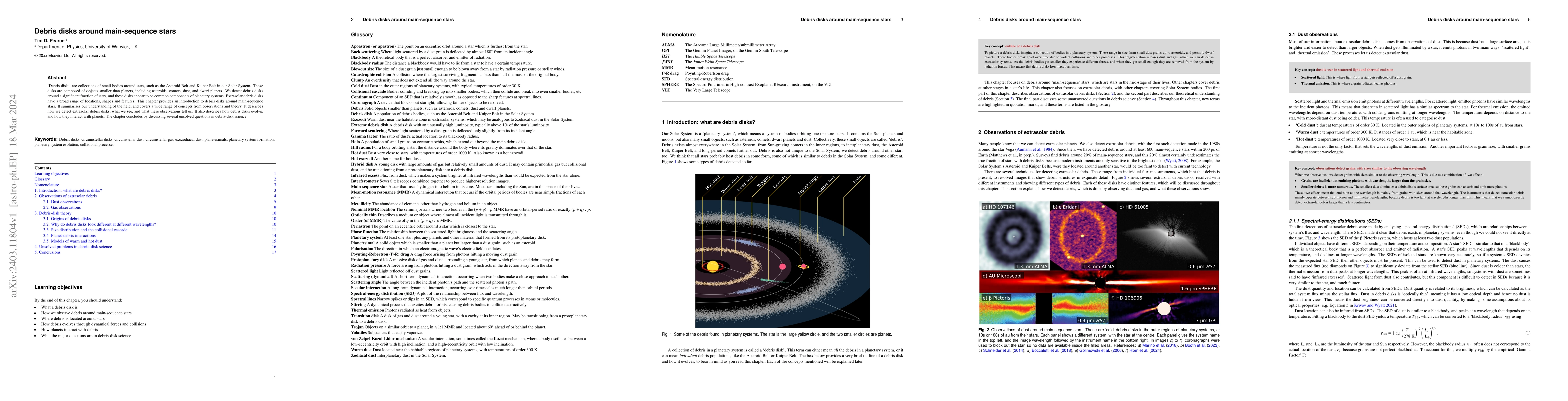 Thumbnail for Debris disks around main-sequence stars