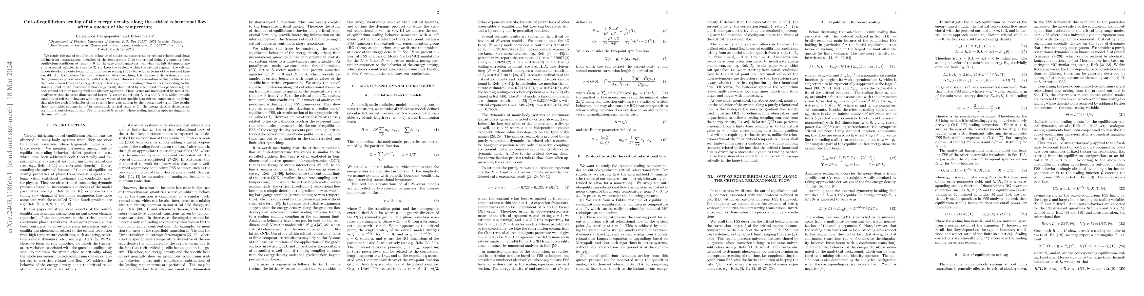 Thumbnail for Out-of-equilibrium scaling of the energy density along the critical
  relaxational flow after a quench of the temperature