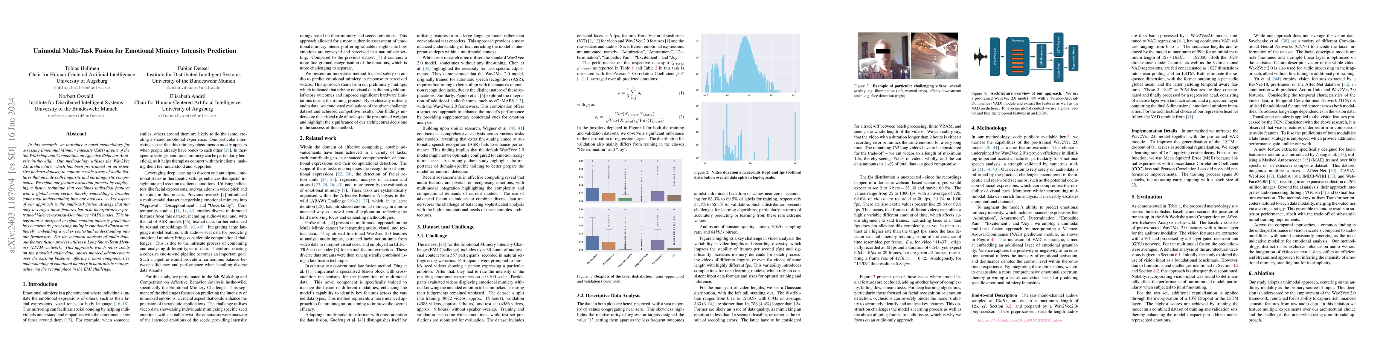 Thumbnail for Unimodal Multi-Task Fusion for Emotional Mimicry Intensity Prediction