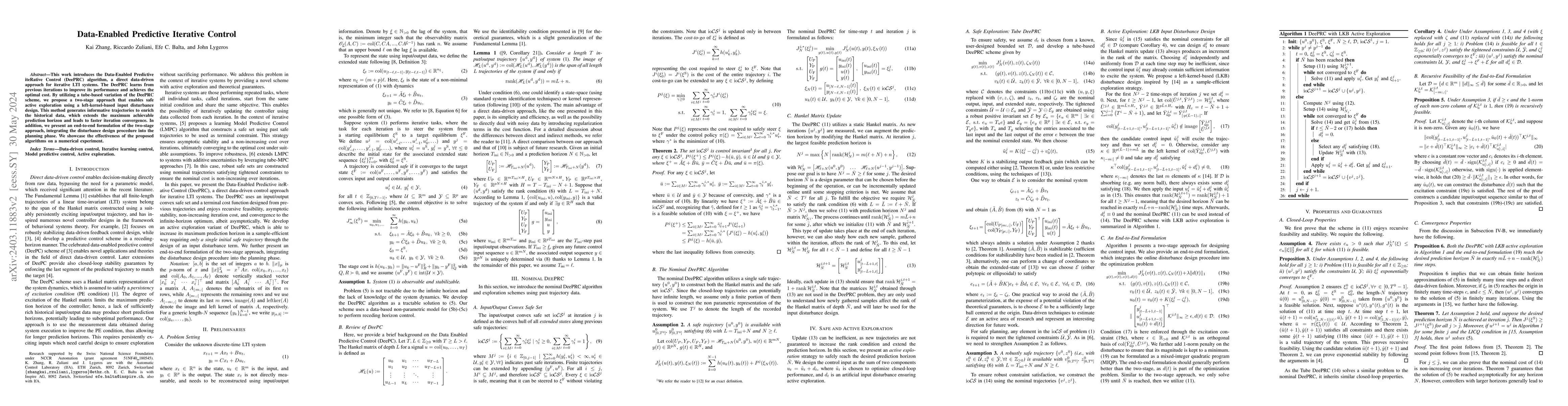 Thumbnail for Data-Enabled Predictive Iterative Control
