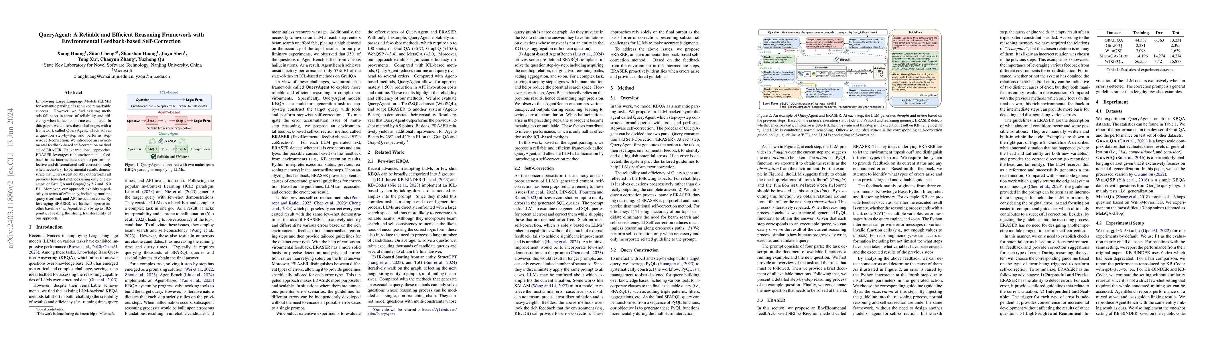Thumbnail for QueryAgent: A Reliable and Efficient Reasoning Framework with
  Environmental Feedback-based Self-Correction
