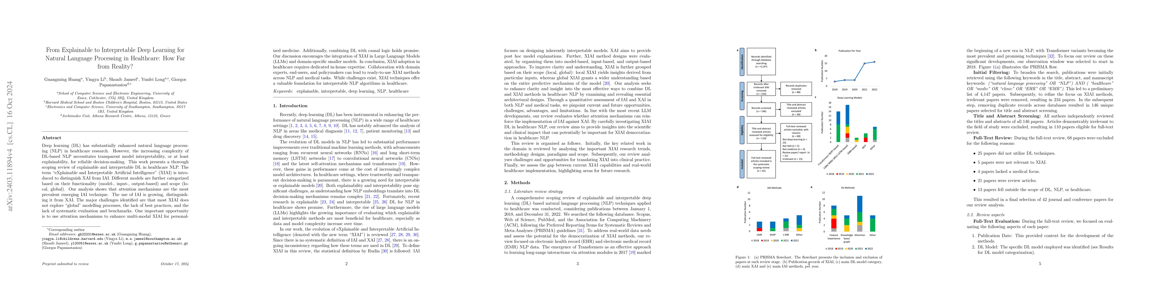 Thumbnail for From Explainable to Interpretable Deep Learning for Natural Language
  Processing in Healthcare: How Far from Reality?