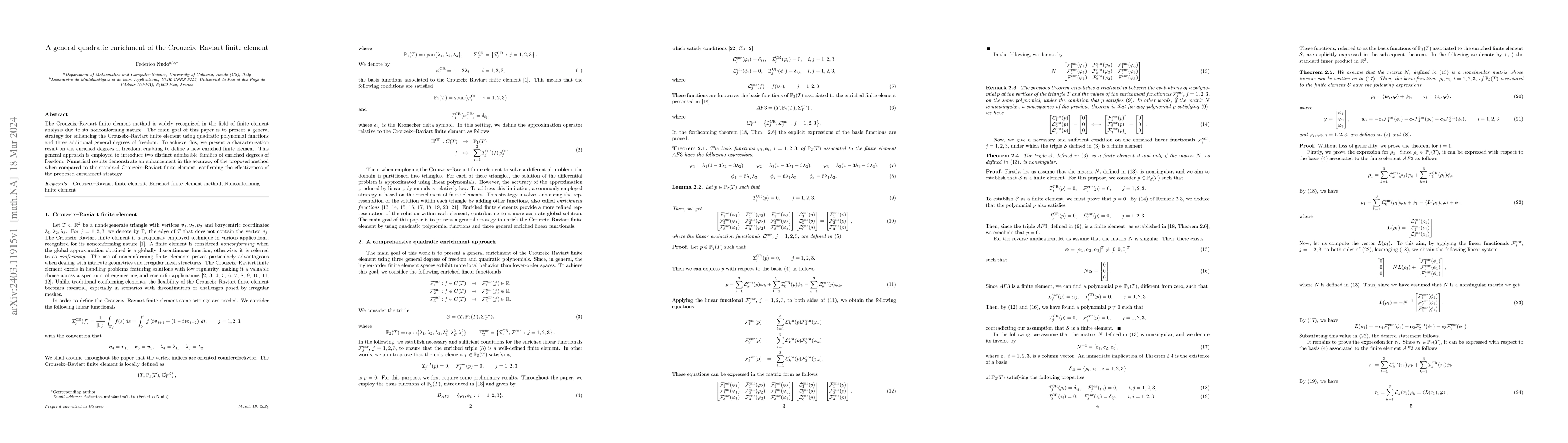 Thumbnail for A general quadratic enrichment of the Crouzeix--Raviart finite element