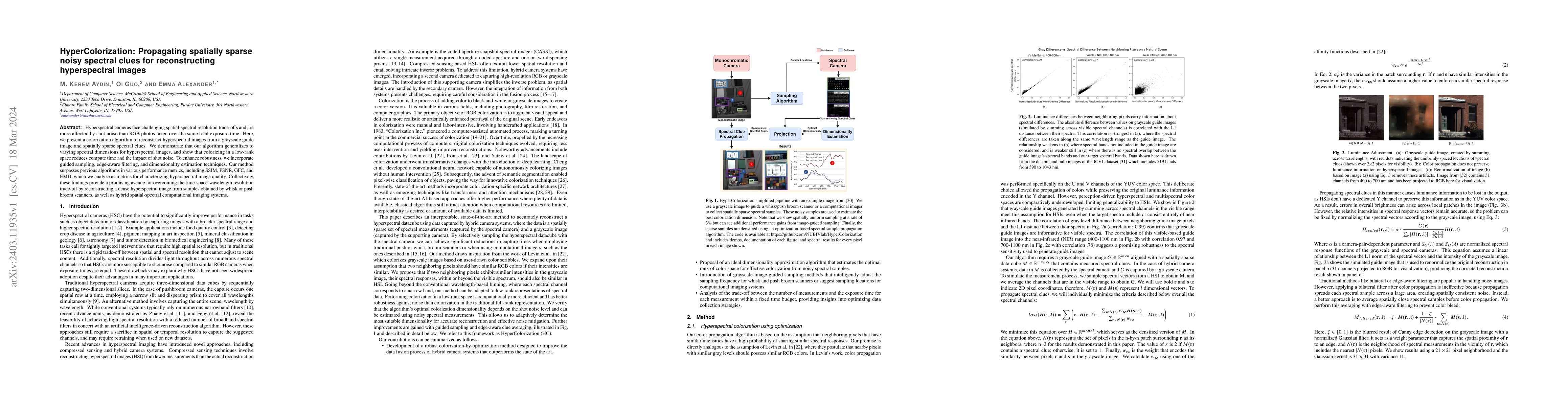 Thumbnail for HyperColorization: Propagating spatially sparse noisy spectral clues for
  reconstructing hyperspectral images