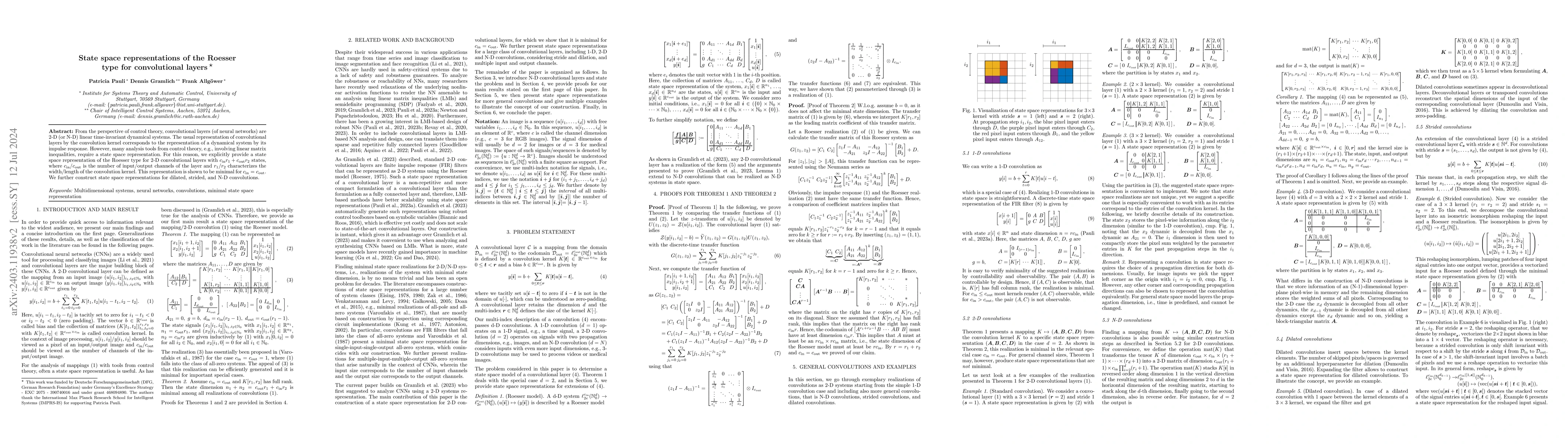 Thumbnail for State space representations of the Roesser type for convolutional layers