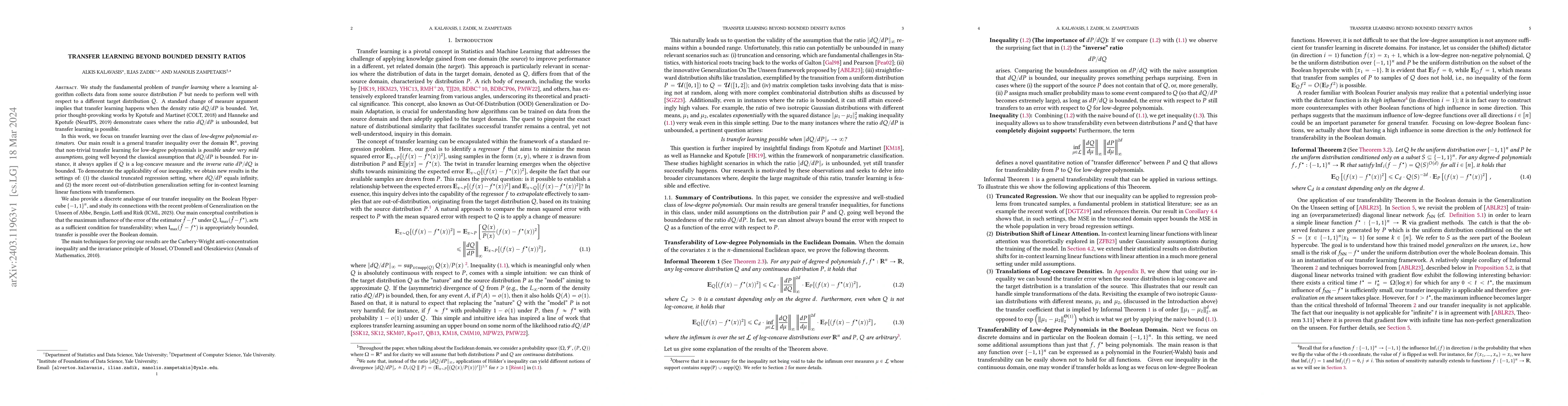 Thumbnail for Transfer Learning Beyond Bounded Density Ratios