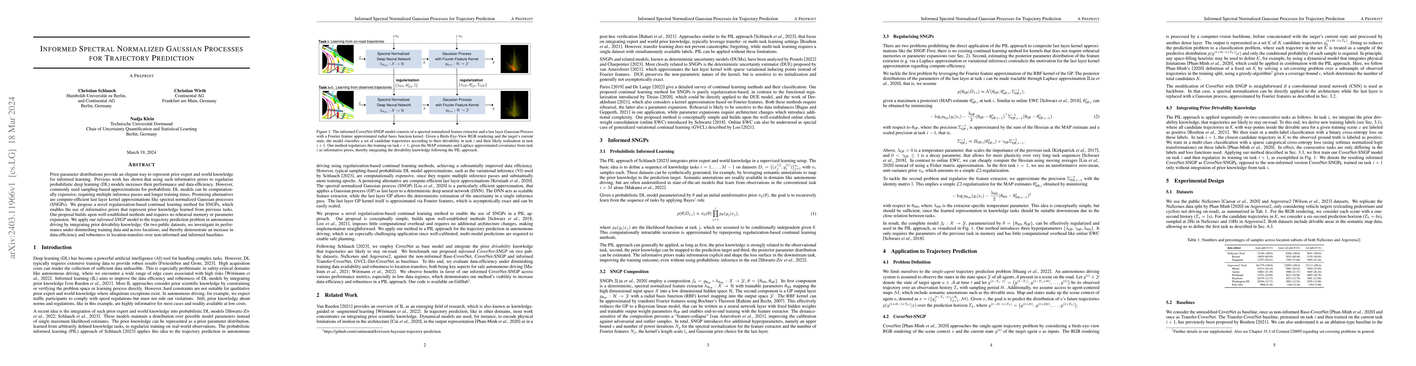 Thumbnail for Informed Spectral Normalized Gaussian Processes for Trajectory
  Prediction