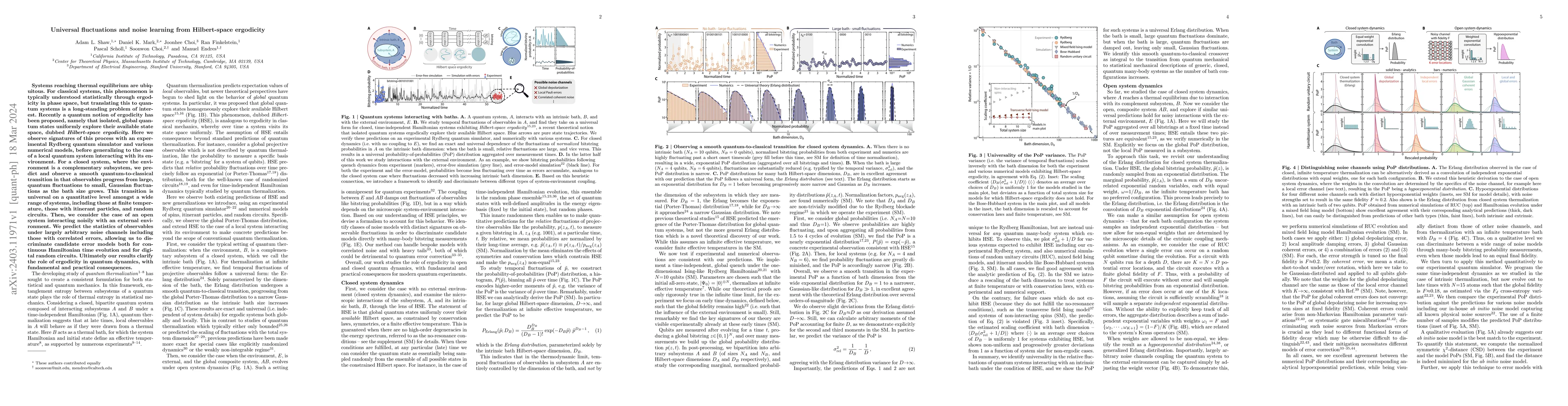 Thumbnail for Universal fluctuations and noise learning from Hilbert-space ergodicity