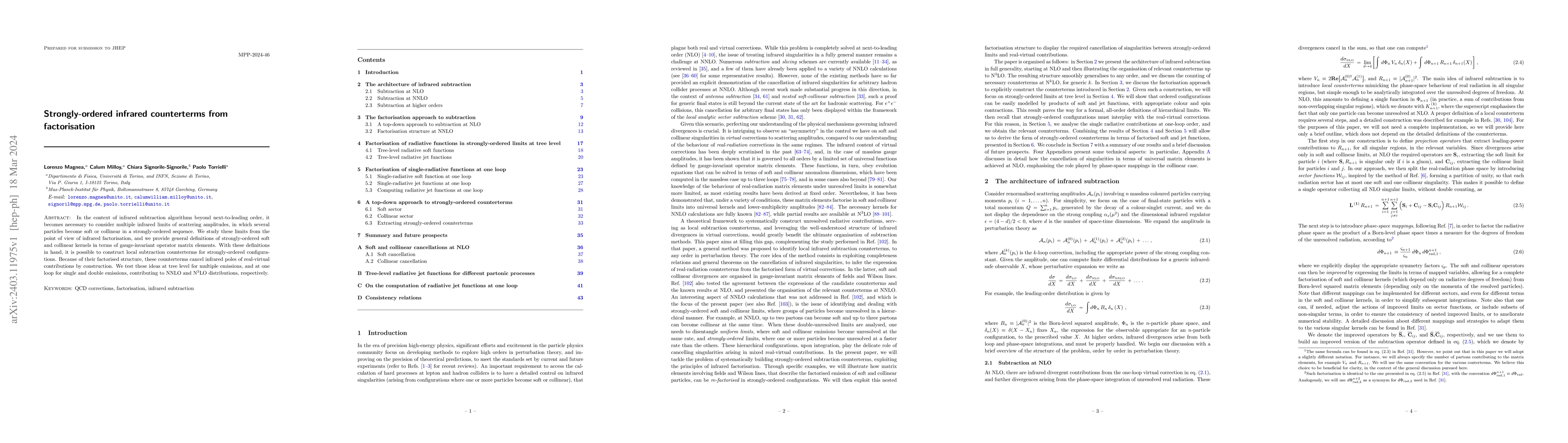 Thumbnail for Strongly-ordered infrared counterterms from factorisation