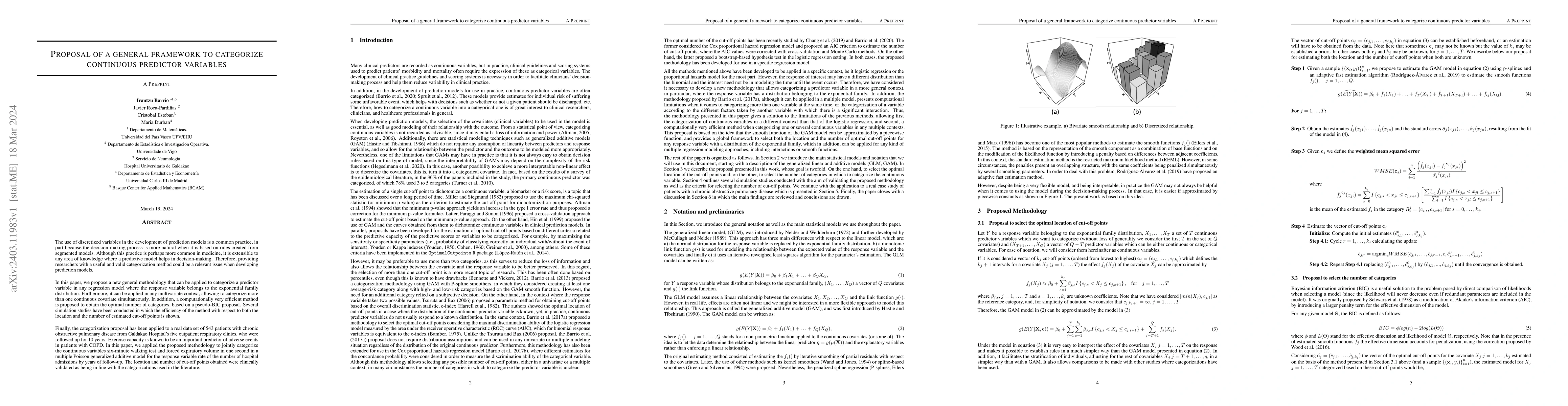 Thumbnail for Proposal of a general framework to categorize continuous predictor
  variables