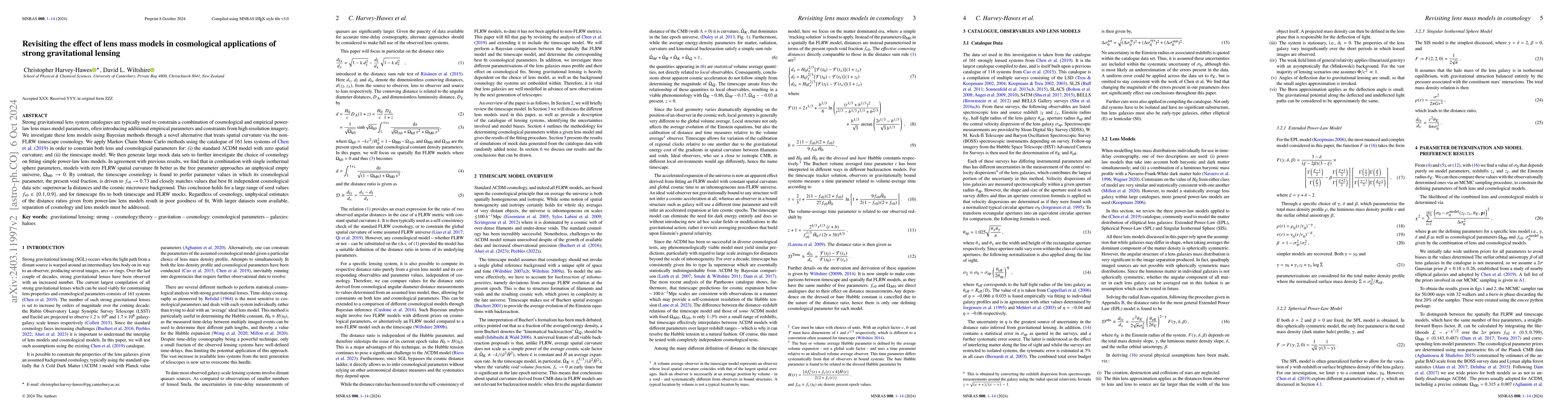 Thumbnail for Revisiting the effect of lens mass models in cosmological applications
  of strong gravitational lensing