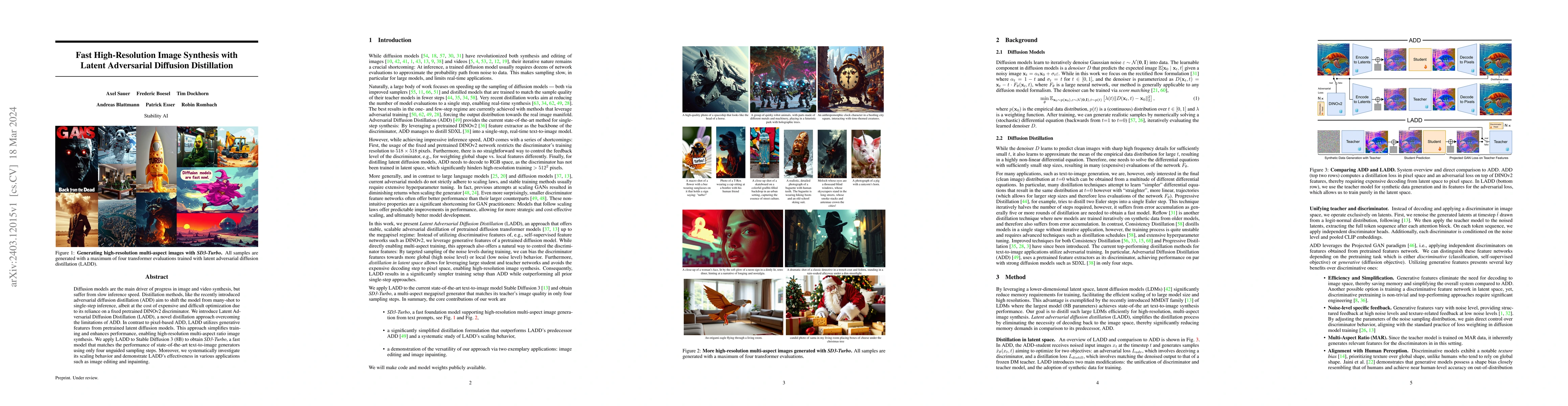 Thumbnail for Fast High-Resolution Image Synthesis with Latent Adversarial Diffusion
  Distillation