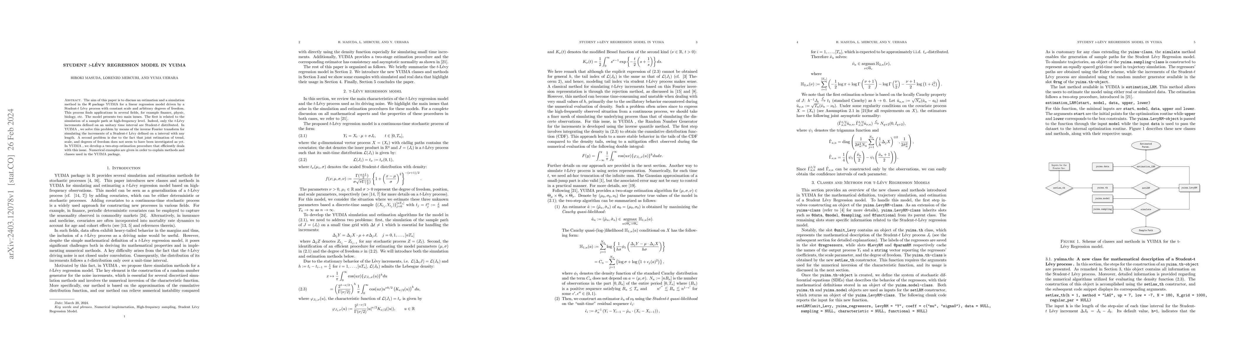 Thumbnail for Student t-L\'evy regression model in YUIMA