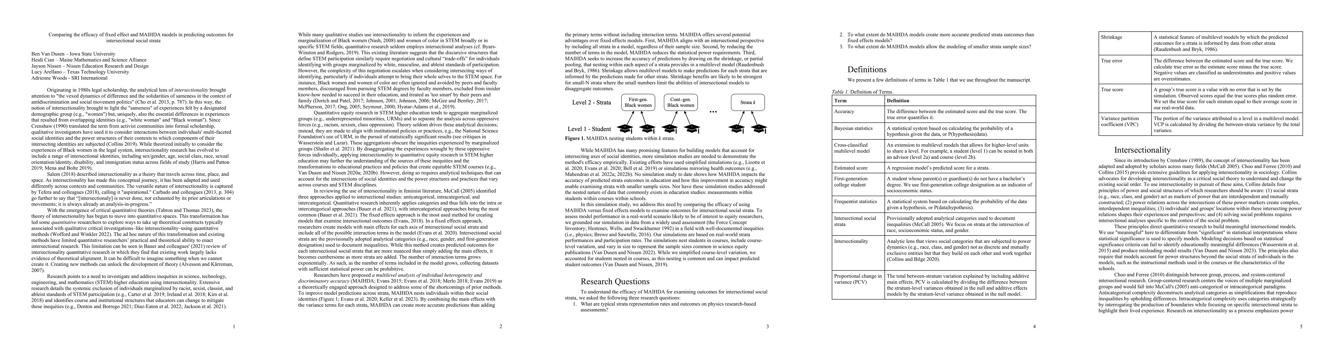 Thumbnail for Comparing the efficacy of fixed effect and MAIHDA models in predicting
  outcomes for intersectional social strata