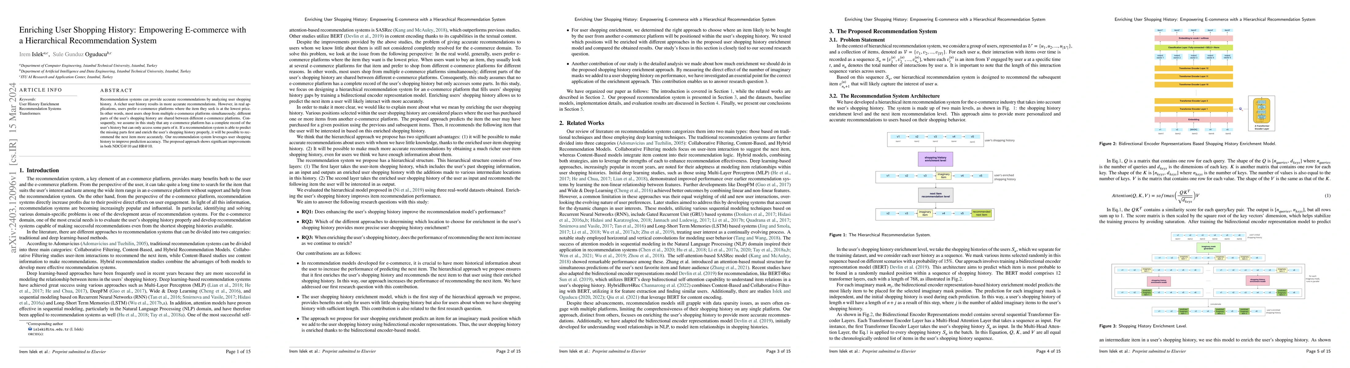 Thumbnail for Enriching User Shopping History: Empowering E-commerce with a
  Hierarchical Recommendation System