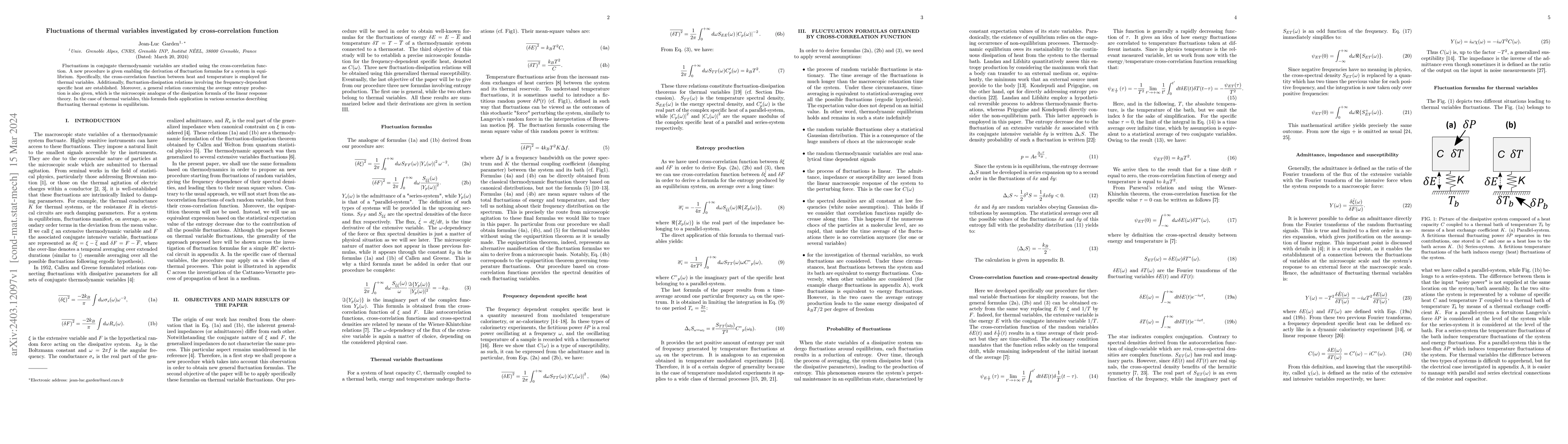 Thumbnail for Fluctuations of thermal variables investigated by cross-correlation
  function