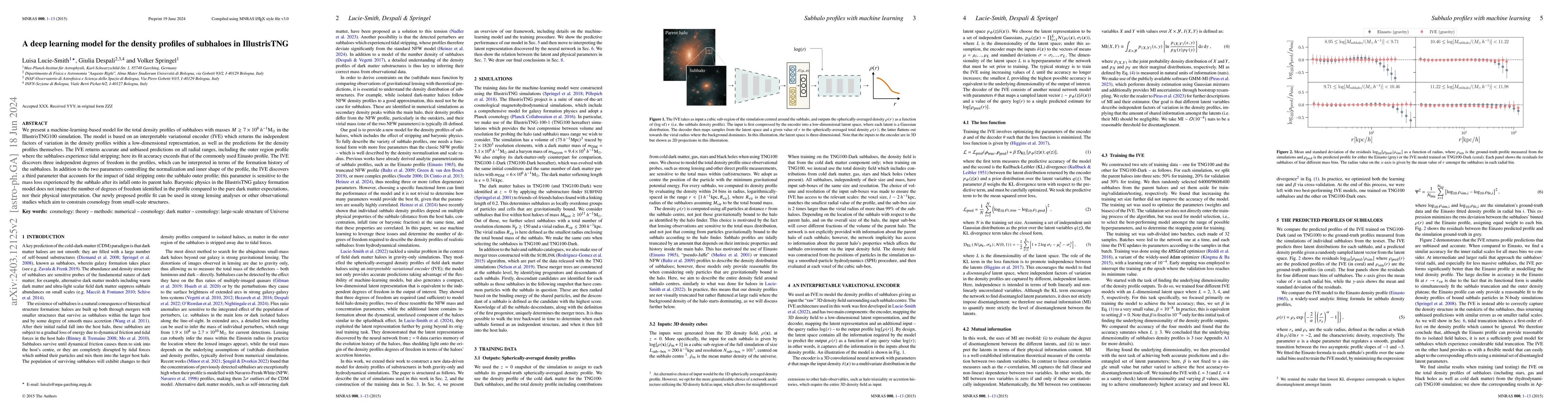 Thumbnail for A deep learning model for the density profiles of subhaloes in
  IllustrisTNG