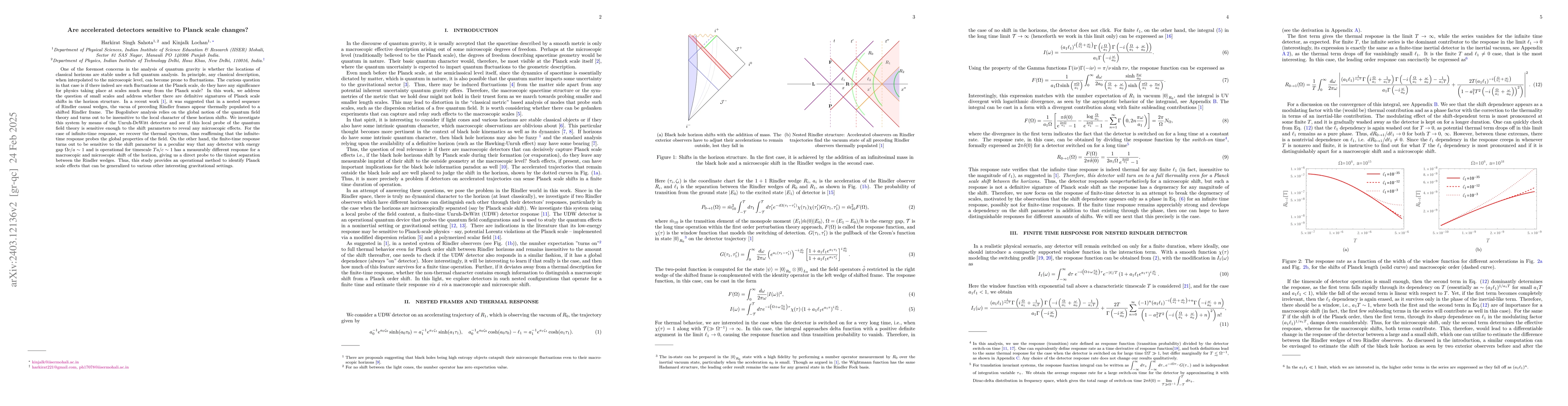Thumbnail for Are accelerated detectors sensitive to Planck scale changes?