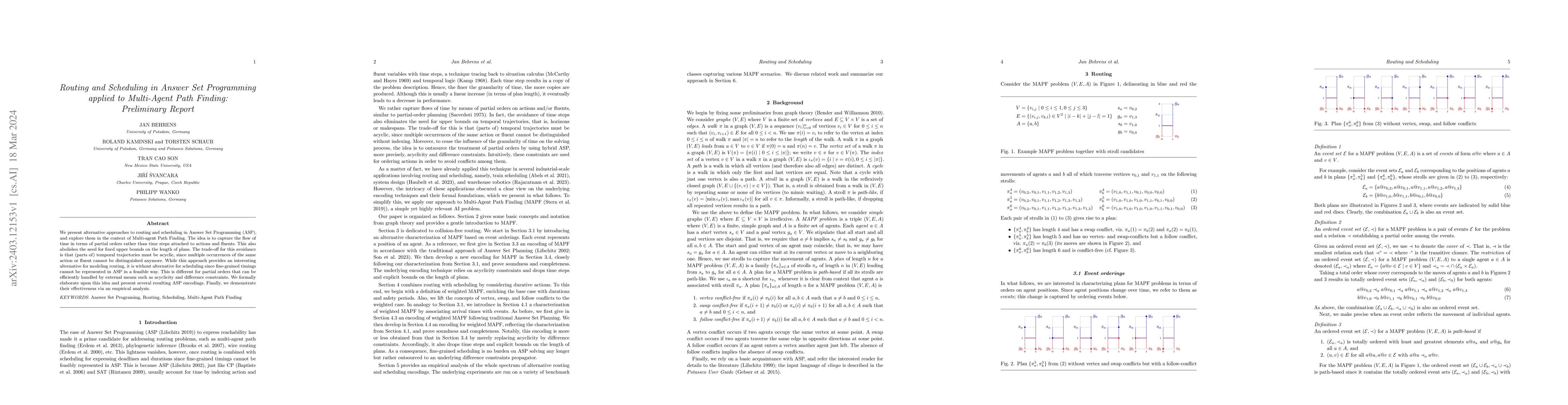 Thumbnail for Routing and Scheduling in Answer Set Programming applied to Multi-Agent
  Path Finding: Preliminary Report
