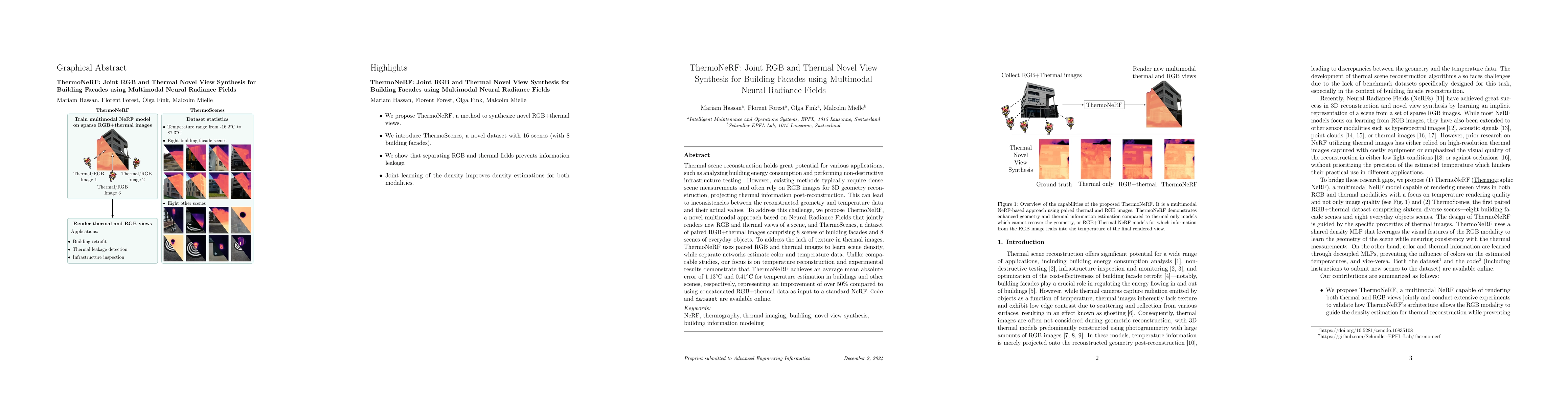 Thumbnail for ThermoNeRF: Multimodal Neural Radiance Fields for Thermal Novel View
  Synthesis