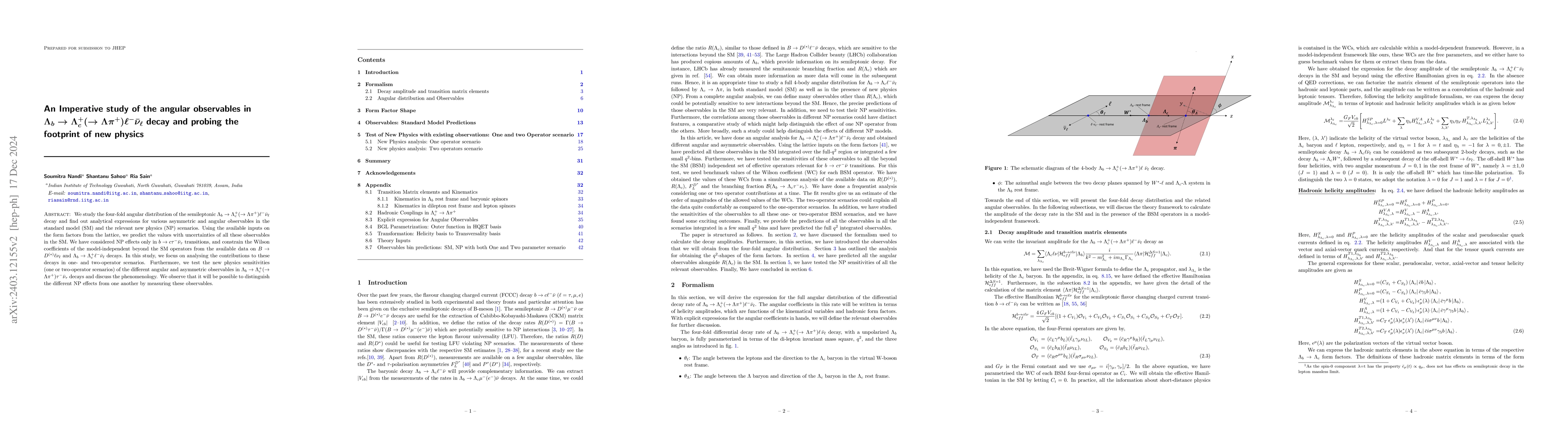 Thumbnail for An Imperative study of the angular observables in $\Lambda_b^0 \to
  \Lambda_c^{+}(\to \Lambda \pi^{+})\tau \bar{\nu_{\tau}}$ decay and probing
  the footprint of new physics