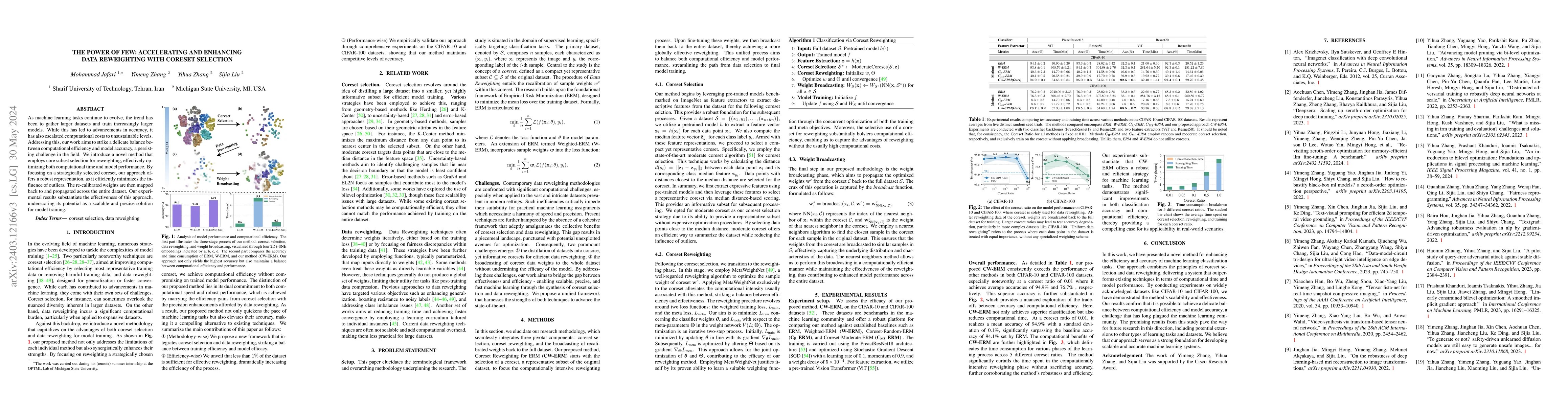 Thumbnail for The Power of Few: Accelerating and Enhancing Data Reweighting with
  Coreset Selection