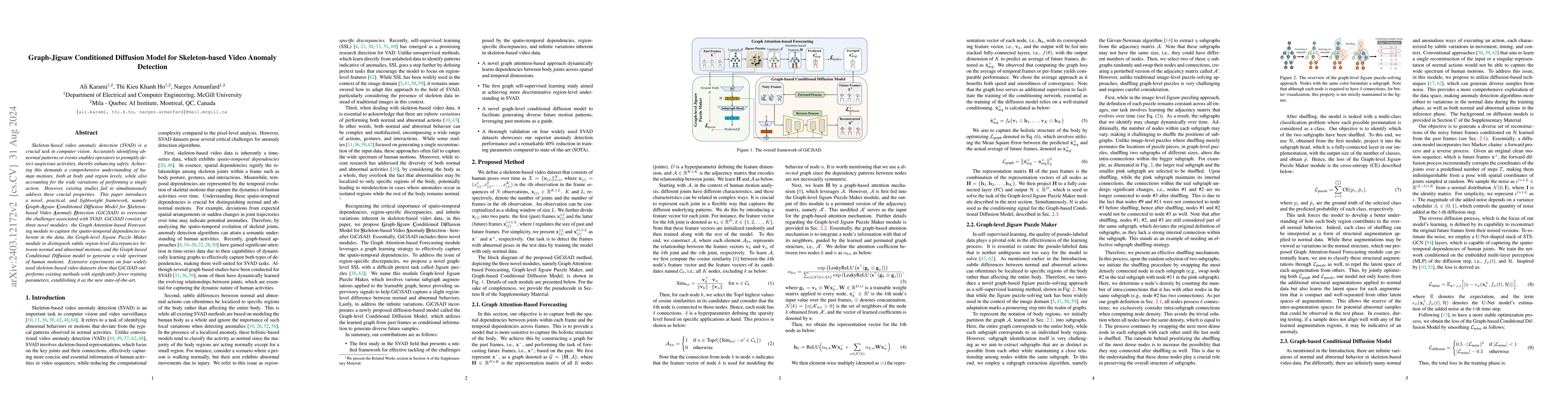 Thumbnail for Graph-Jigsaw Conditioned Diffusion Model for Skeleton-based Video
  Anomaly Detection