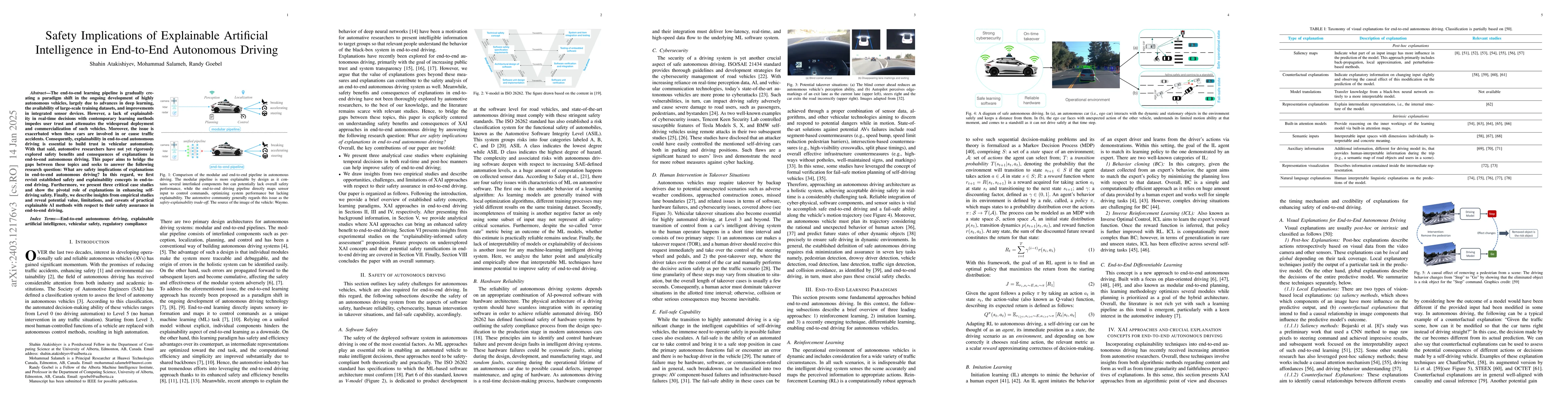 Thumbnail for Safety Implications of Explainable Artificial Intelligence in End-to-End
  Autonomous Driving