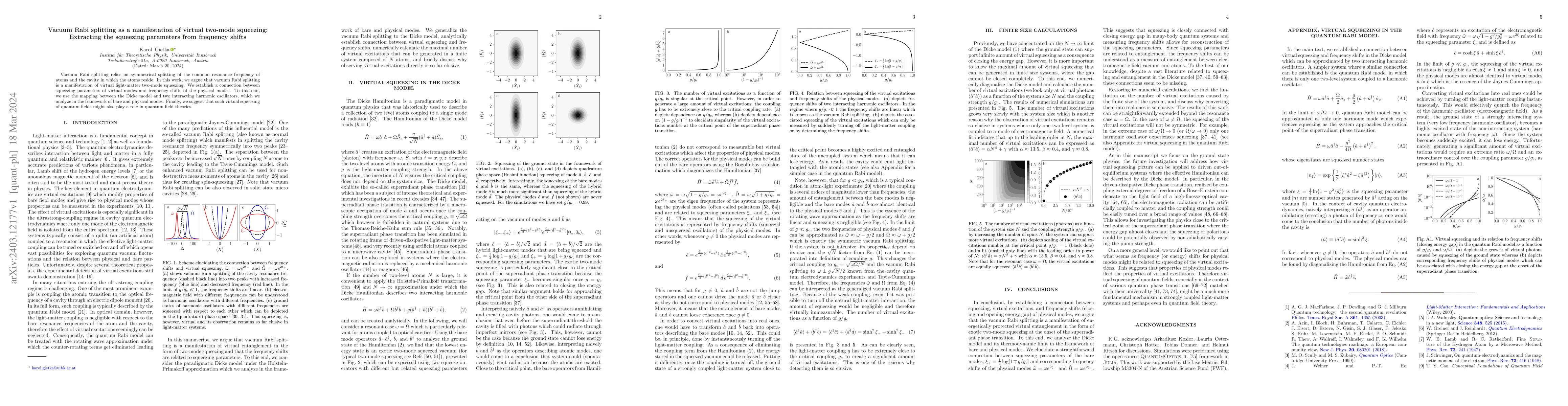 Thumbnail for Vacuum Rabi splitting as a manifestation of virtual two-mode squeezing:
  Extracting the squeezing parameters from frequency shifts