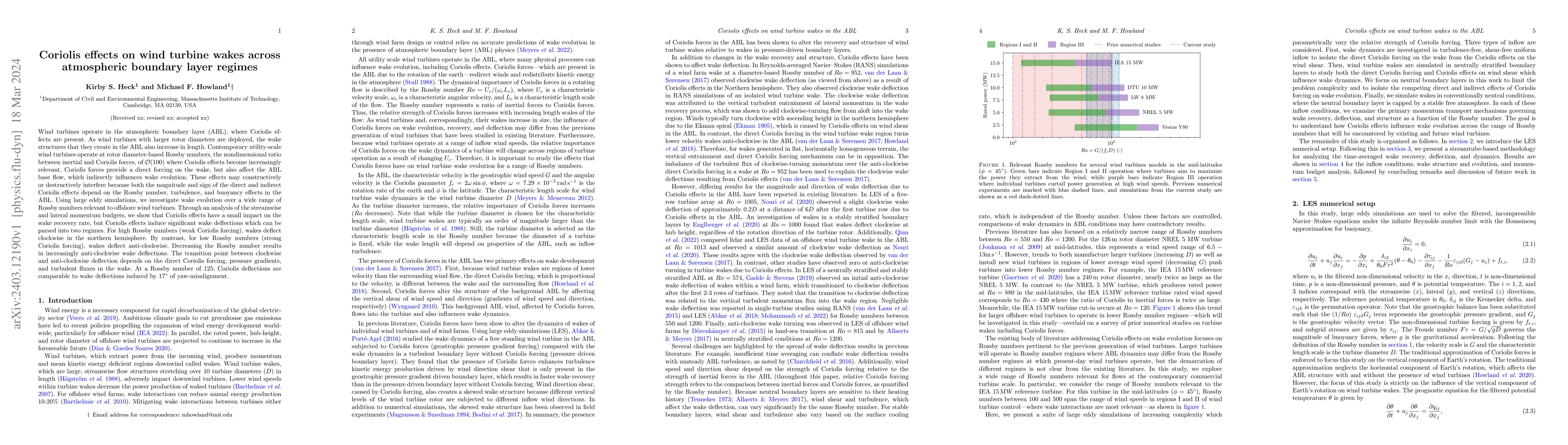 Thumbnail for Coriolis effects on wind turbine wakes across atmospheric boundary layer
  regimes