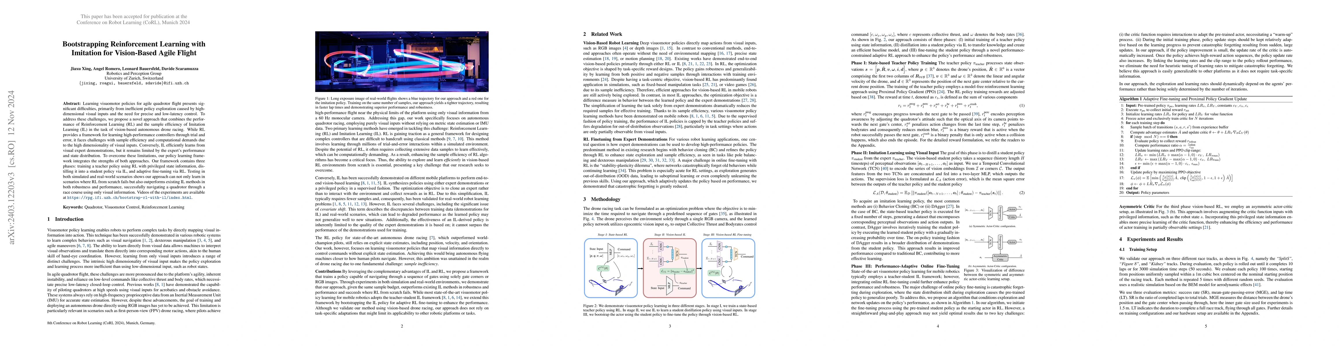 Thumbnail for Bootstrapping Reinforcement Learning with Imitation for Vision-Based
  Agile Flight