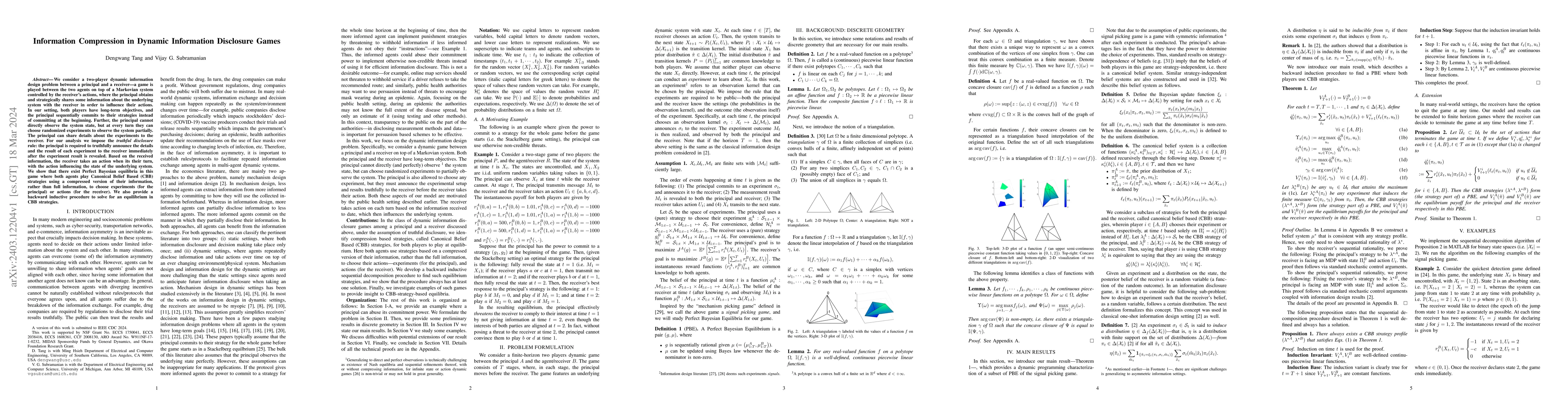 Thumbnail for Information Compression in Dynamic Information Disclosure Games