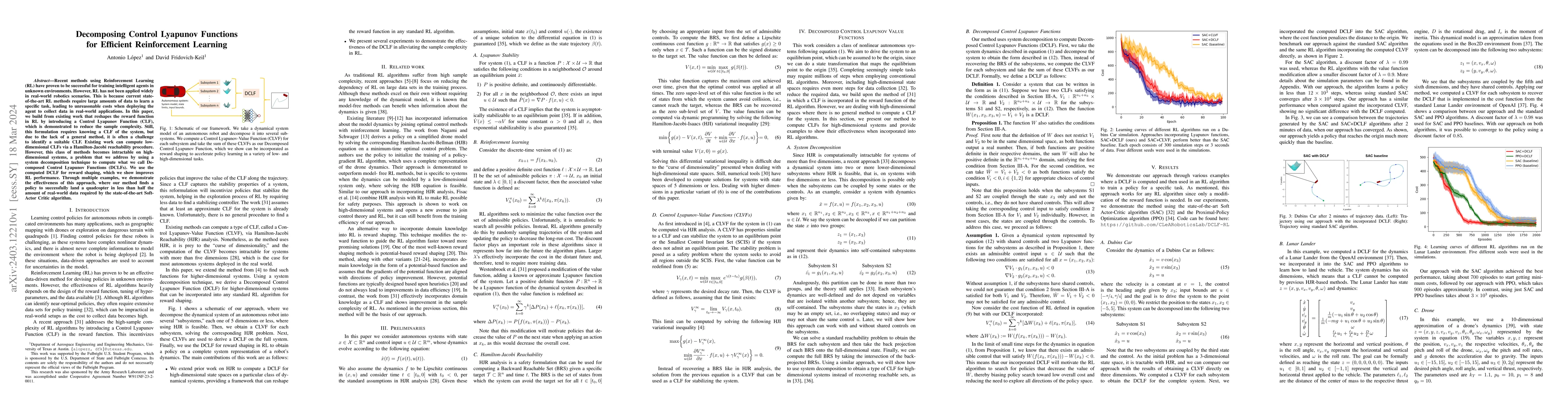 Thumbnail for Decomposing Control Lyapunov Functions for Efficient Reinforcement
  Learning