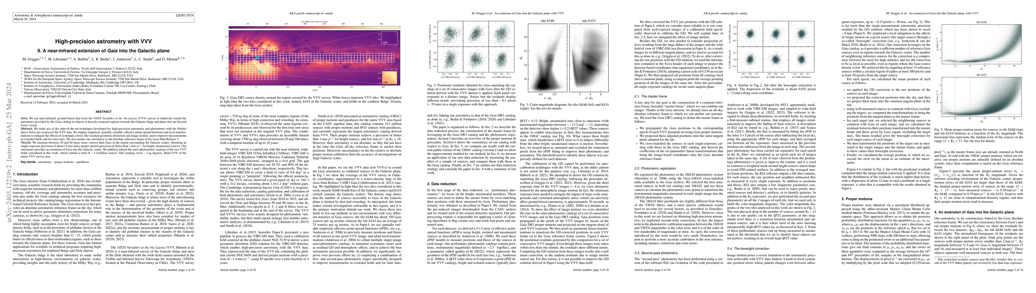 Thumbnail for High-precision astrometry with VVV -- II. A near-infrared extension of
  Gaia into the Galactic plane
