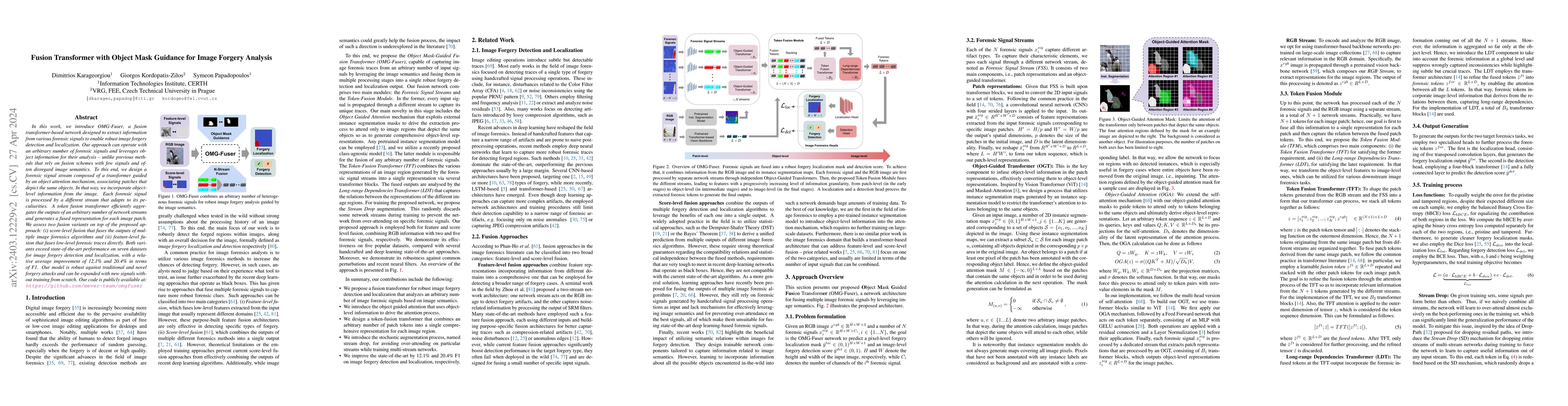 Thumbnail for Fusion Transformer with Object Mask Guidance for Image Forgery Analysis
