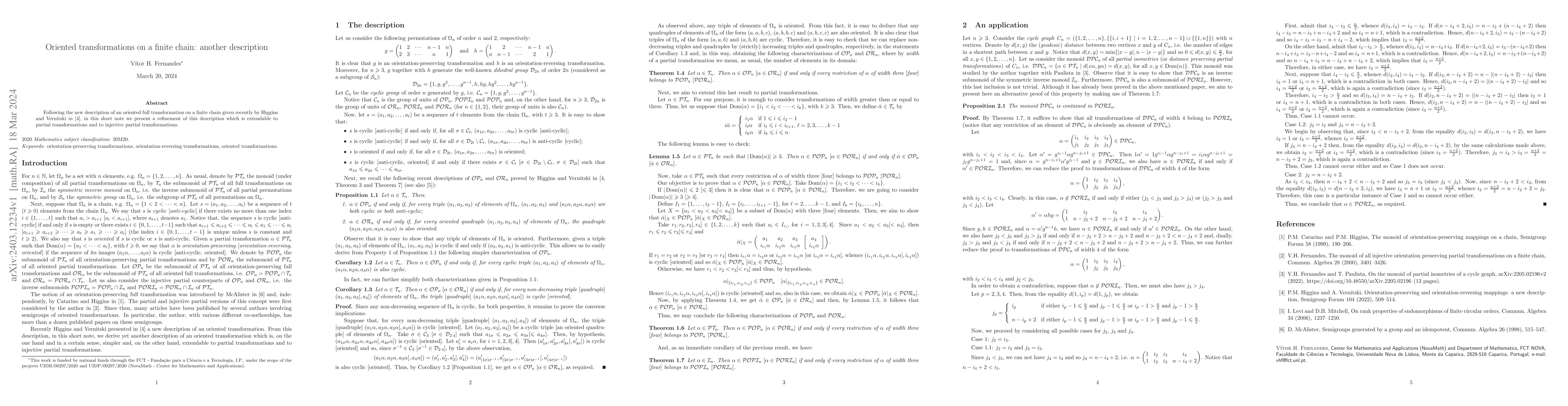 Thumbnail for Oriented transformations on a finite chain: another description
