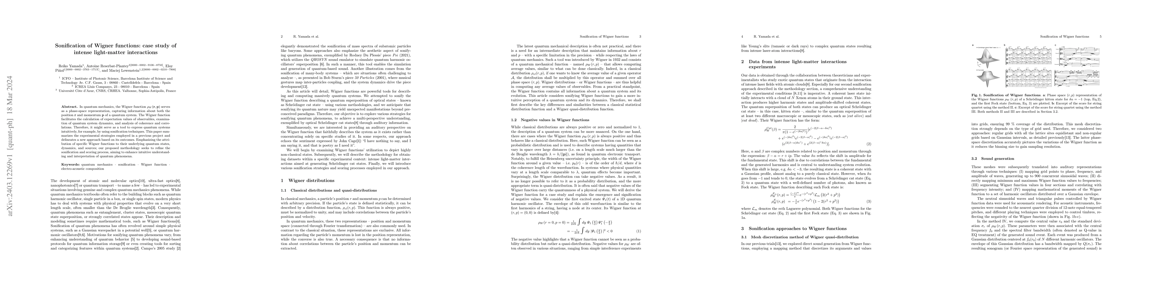Thumbnail for Sonification of Wigner functions: case study of intense light-matter
  interactions