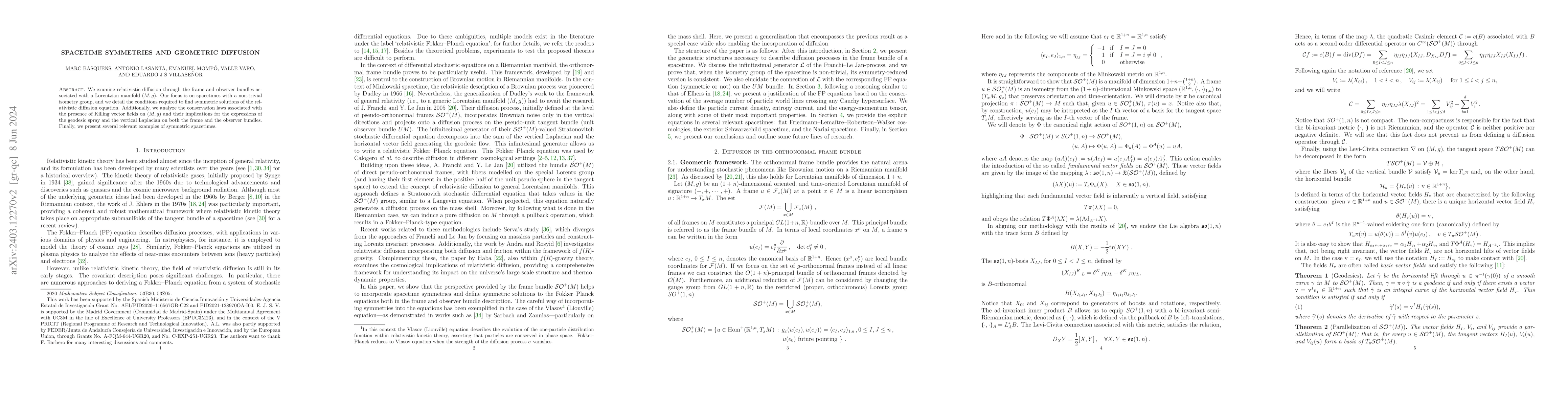 Thumbnail for Spacetime symmetries and geometric diffusion