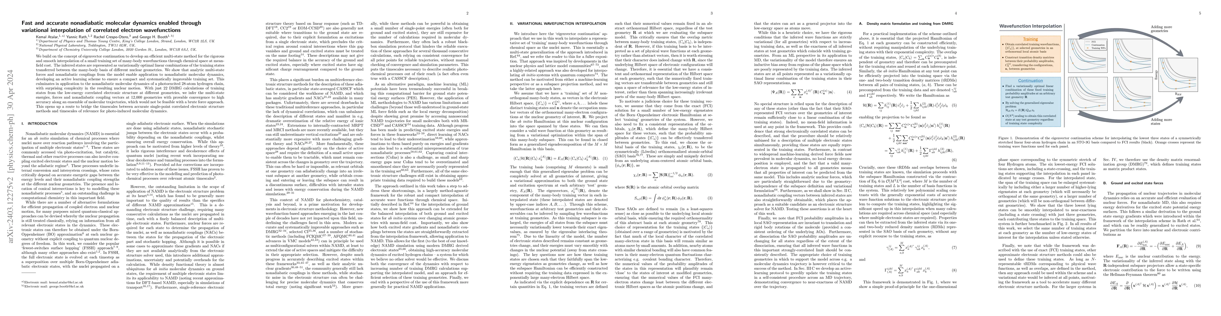 Thumbnail for Fast and accurate nonadiabatic molecular dynamics enabled through
  variational interpolation of correlated electron wavefunctions