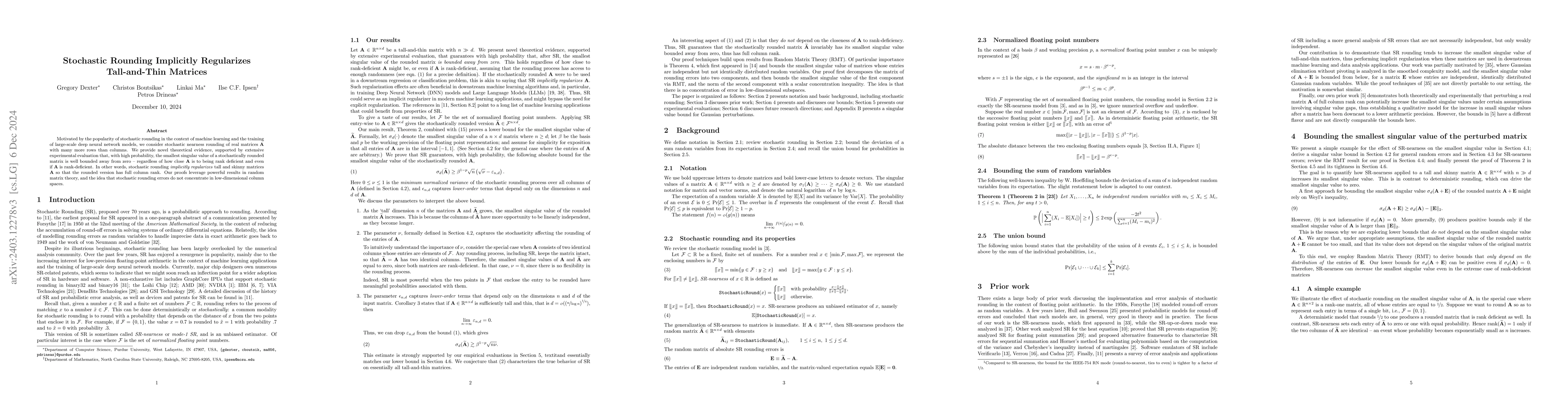 Thumbnail for Stochastic Rounding Implicitly Regularizes Tall-and-Thin Matrices