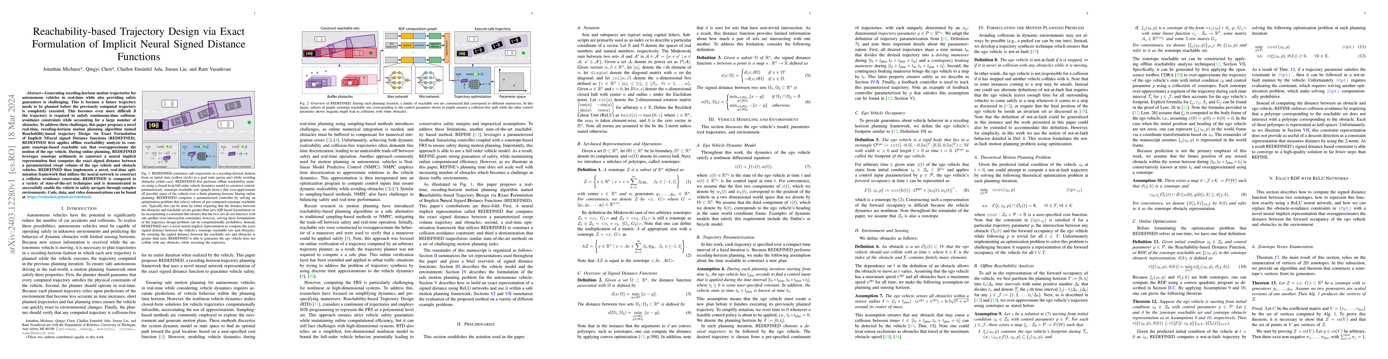 Thumbnail for Reachability-based Trajectory Design via Exact Formulation of Implicit
  Neural Signed Distance Functions