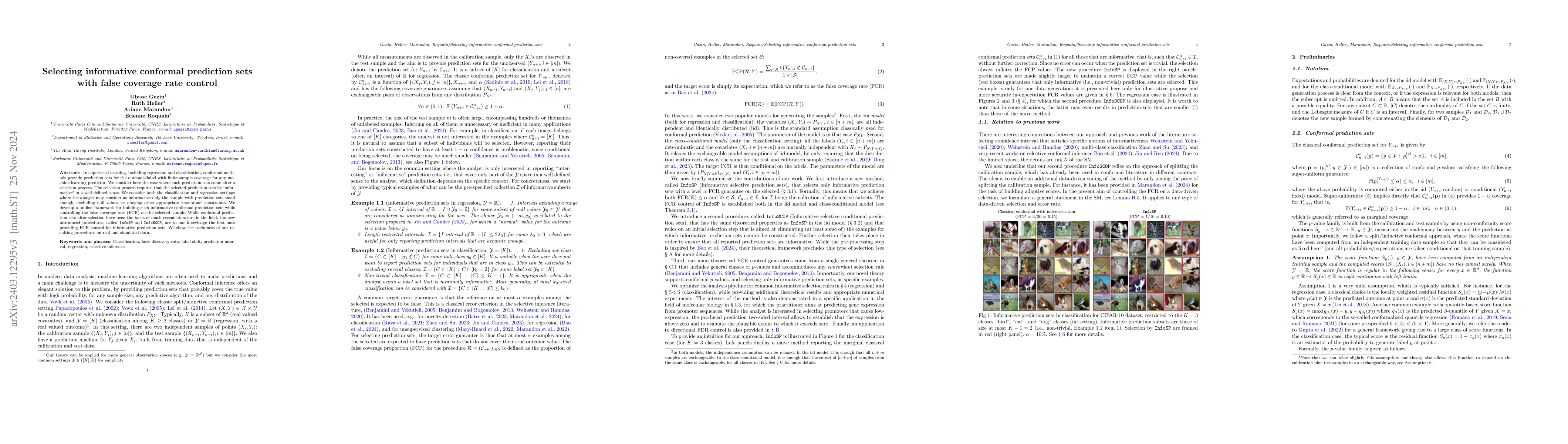 Thumbnail for Selecting informative conformal prediction sets with false coverage rate
  control