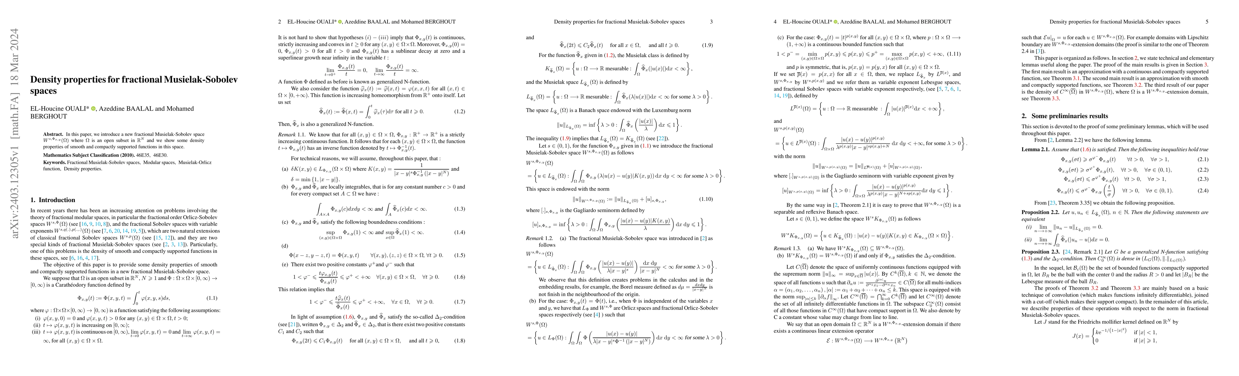 Thumbnail for Density properties for fractional Musielak-Sobolev spaces