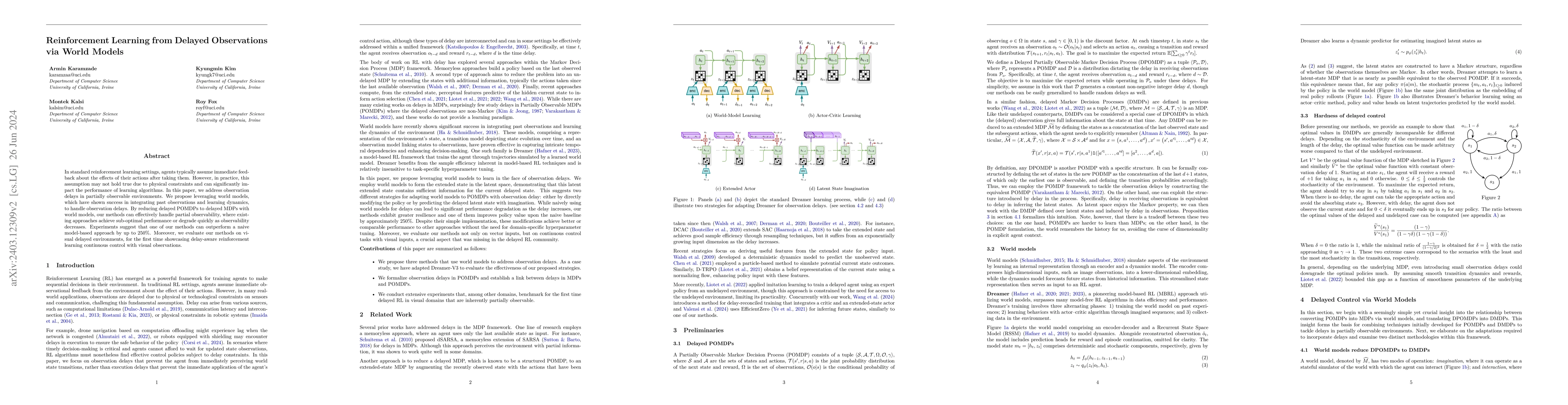 Thumbnail for Reinforcement Learning from Delayed Observations via World Models