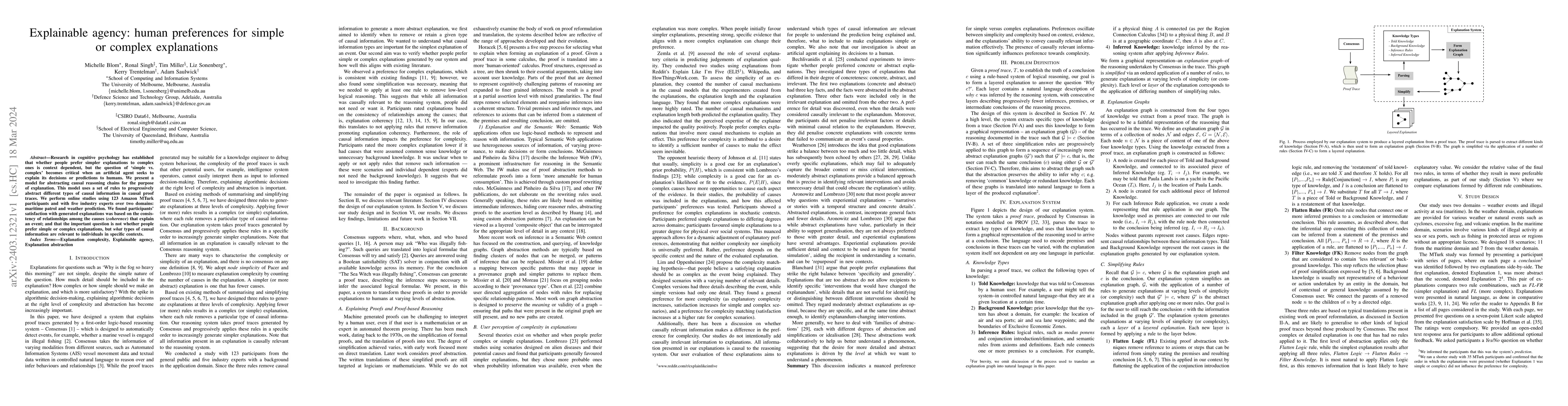 Thumbnail for Explainable agency: human preferences for simple or complex explanations
