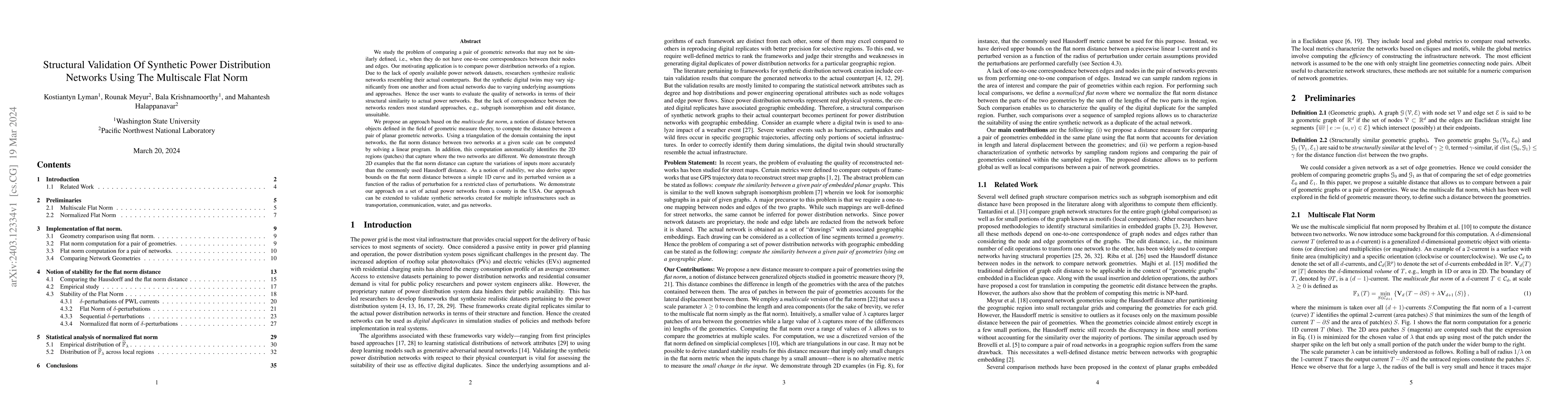 Thumbnail for Structural Validation Of Synthetic Power Distribution Networks Using The
  Multiscale Flat Norm