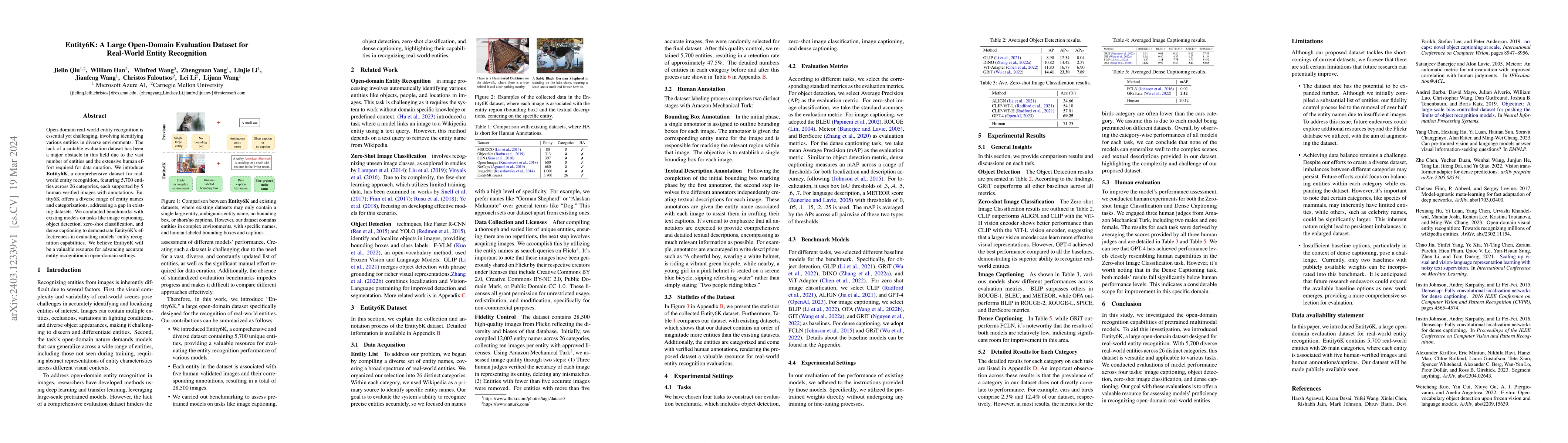 Thumbnail for Entity6K: A Large Open-Domain Evaluation Dataset for Real-World Entity
  Recognition