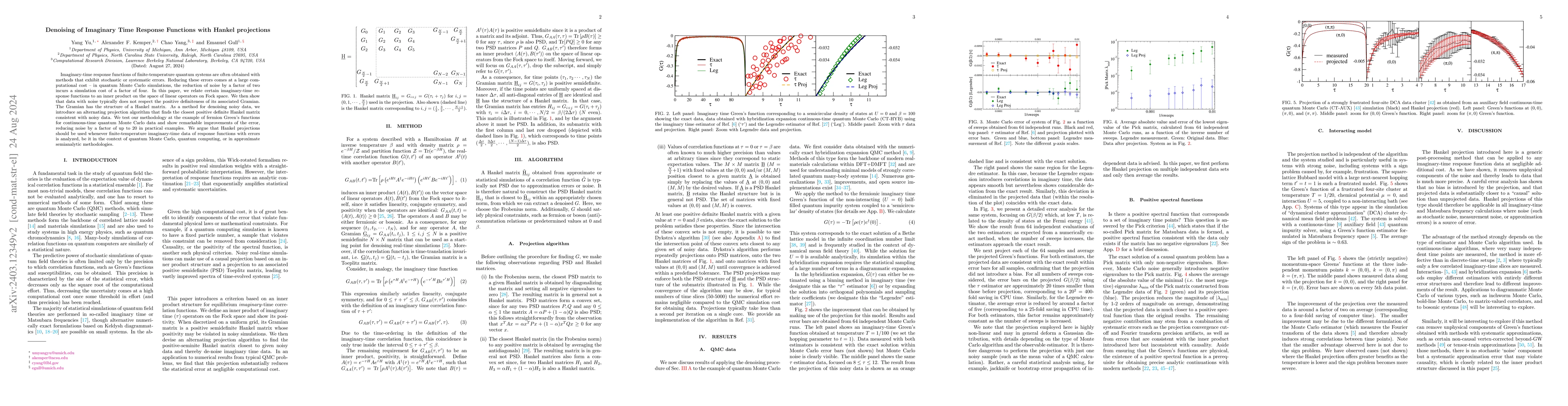 Thumbnail for Denoising of Imaginary Time Response Functions with Hankel projections