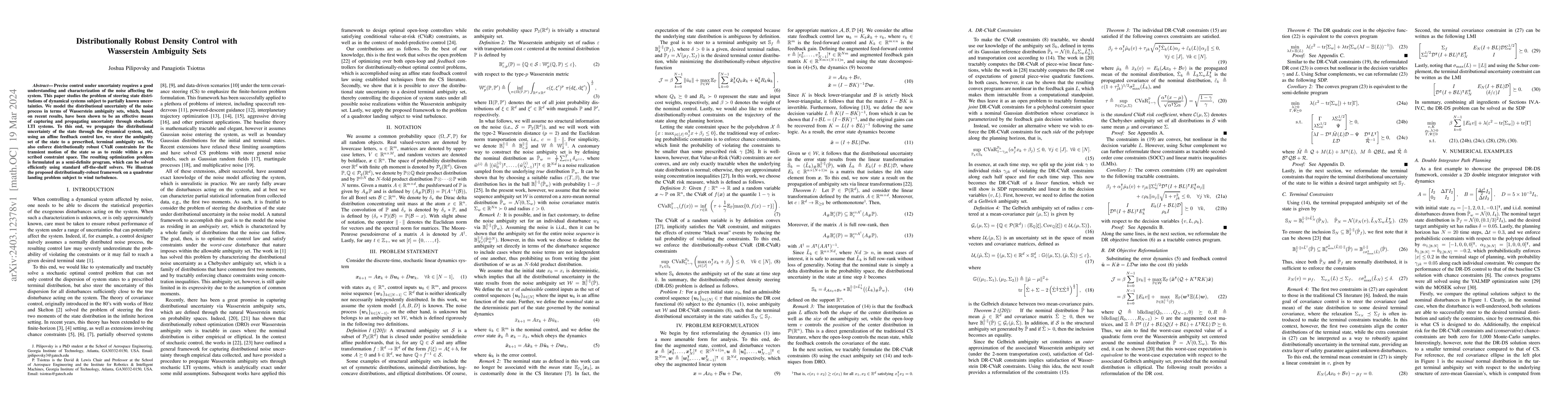 Thumbnail for Distributionally Robust Density Control with Wasserstein Ambiguity Sets